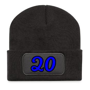 20. 20e ANNIVERSAIRE. ANNIVERSAIRE 20 ANS. 20 ANS. - Beanie recyclé à patch - charbon - Devant