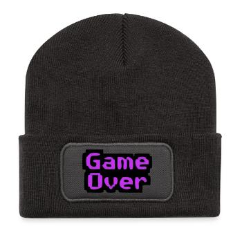 Game Over Pixel Retro - Beanie recyclé à patch - charbon - Devant