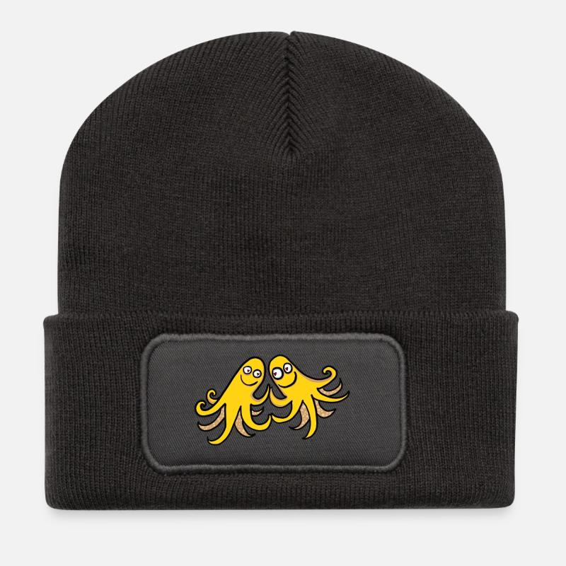 Dancing Octopuses - Recycled Patch Beanie - dark grey