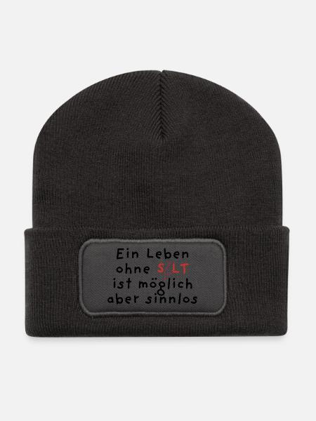 Ein Leben ohne Sylt ist möglich aber sinnlos - Recycelte Patch Beanie - Dunkelgrau