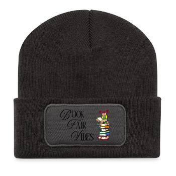 Nur Buchmesse-Vibes - Recycelte Patch Beanie - Dunkelgrau - Vorne