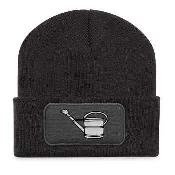 Giesskanne Metall, zweifarbig - Recycelte Patch Beanie - Dunkelgrau - Vorne