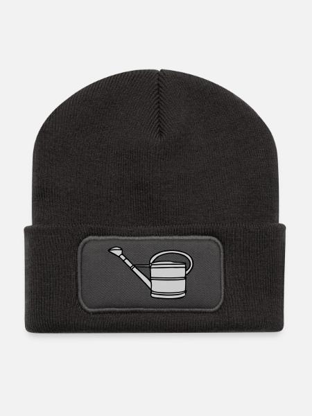 Arrosoir - Beanie recyclé à patch - charbon