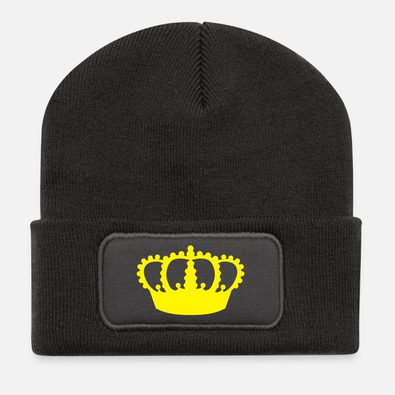 couronne - Beanie recyclé à patch - charbon