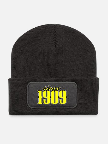 depuis 1909 (jaune) - Beanie recyclé à patch - charbon
