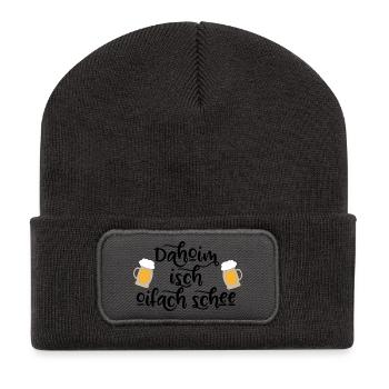 lustige Sprüche für Bayern - Recycelte Patch Beanie - Dunkelgrau - Vorne