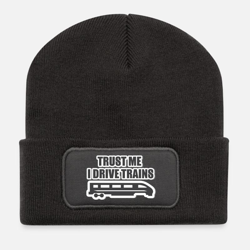 Train driver, train conductor, railway, subway, ICE, train - Recycled Patch Beanie - dark grey