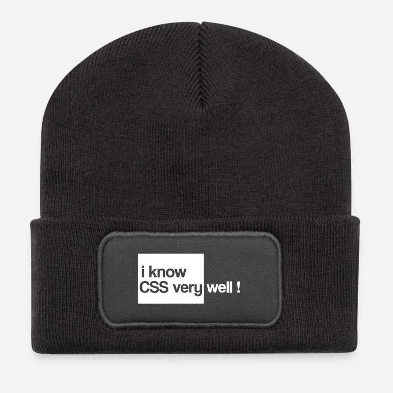 i know css very well html - Recycled Patch Beanie - dark grey