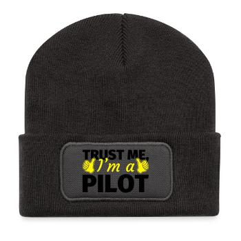 Trust me I'm a Pilot - Beanie recyclé à patch - charbon - Devant