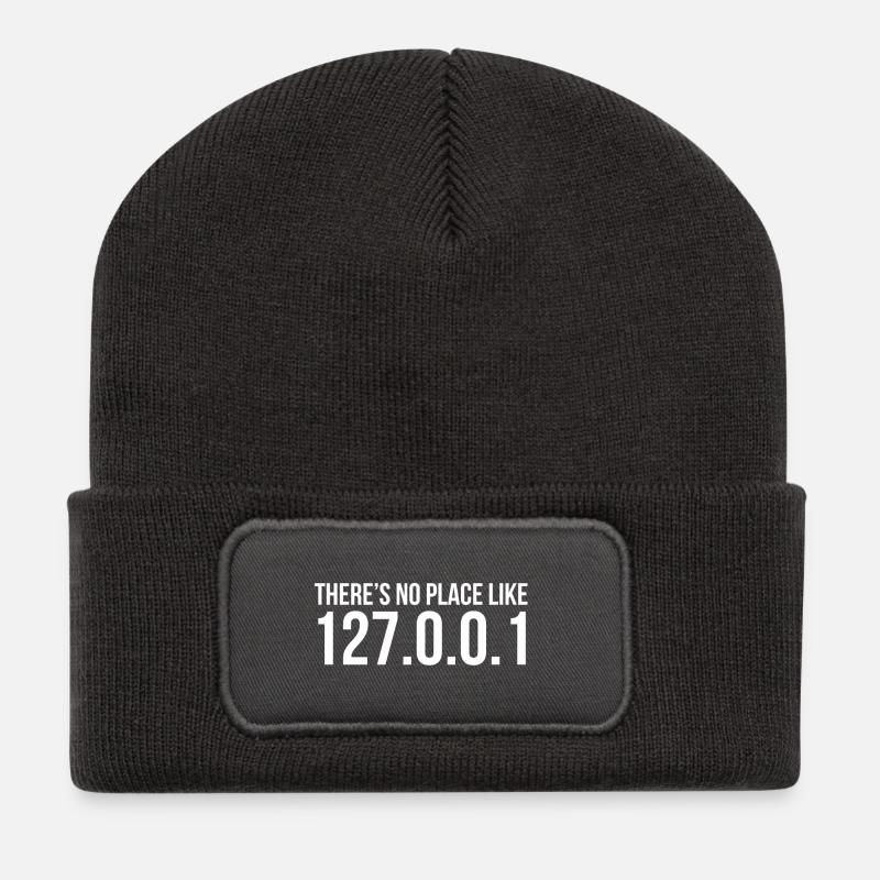 127.0.0.1 Hôte local - Admin et programmeur - Beanie recyclé à patch - charbon