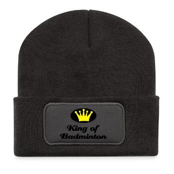 Badminton - Recycelte Patch Beanie - Dunkelgrau - Vorne