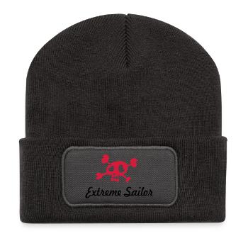 navigation à voile - Beanie recyclé à patch - charbon - Devant