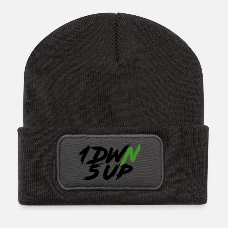 1DWN5UP noir - Beanie recyclé à patch - charbon