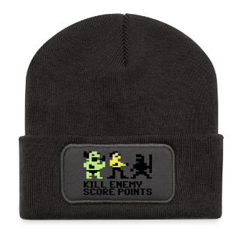 Gamer geek sack - Recycled Patch Beanie - dark grey - Front