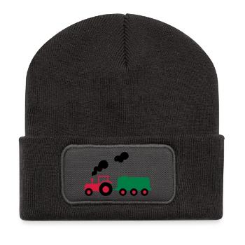 tracteur - Beanie recyclé à patch - charbon - Devant
