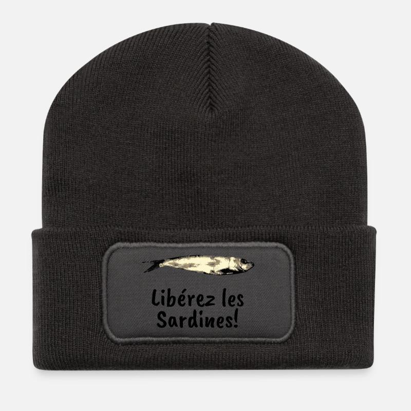 Liberez les sardines - Beanie recyclé à patch - charbon
