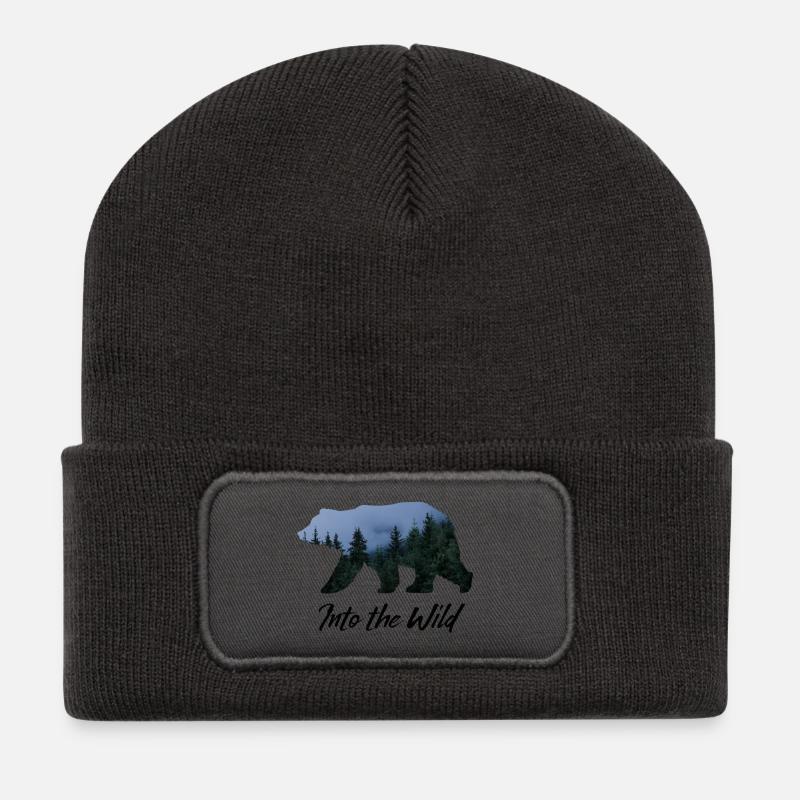 Into the wild - Recycelte Patch Beanie - Dunkelgrau