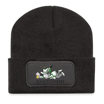 Schützenfest Schütze Bier - Recycelte Patch Beanie - Dunkelgrau - Vorne