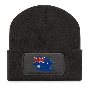 Australien Flagge used - Recycelte Patch Beanie - Dunkelgrau - Vorne