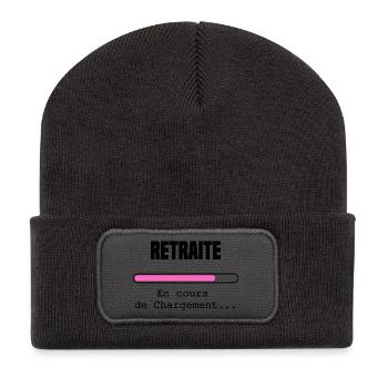 Retraite en cours de chargement - Beanie recyclé à patch - charbon - Devant