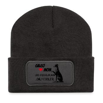 Galgo Mom - Recycelte Patch Beanie - Dunkelgrau - Vorne
