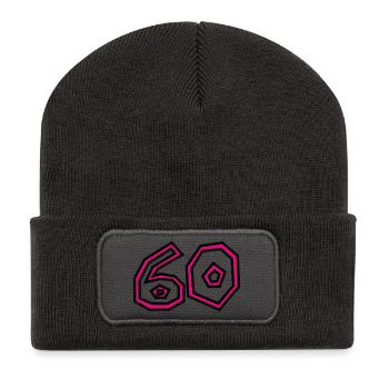 60. 60 YEARS. 60th ANNIVERSARY. 60TH BIRTHDAY. - Recycled Patch Beanie - dark grey - Front