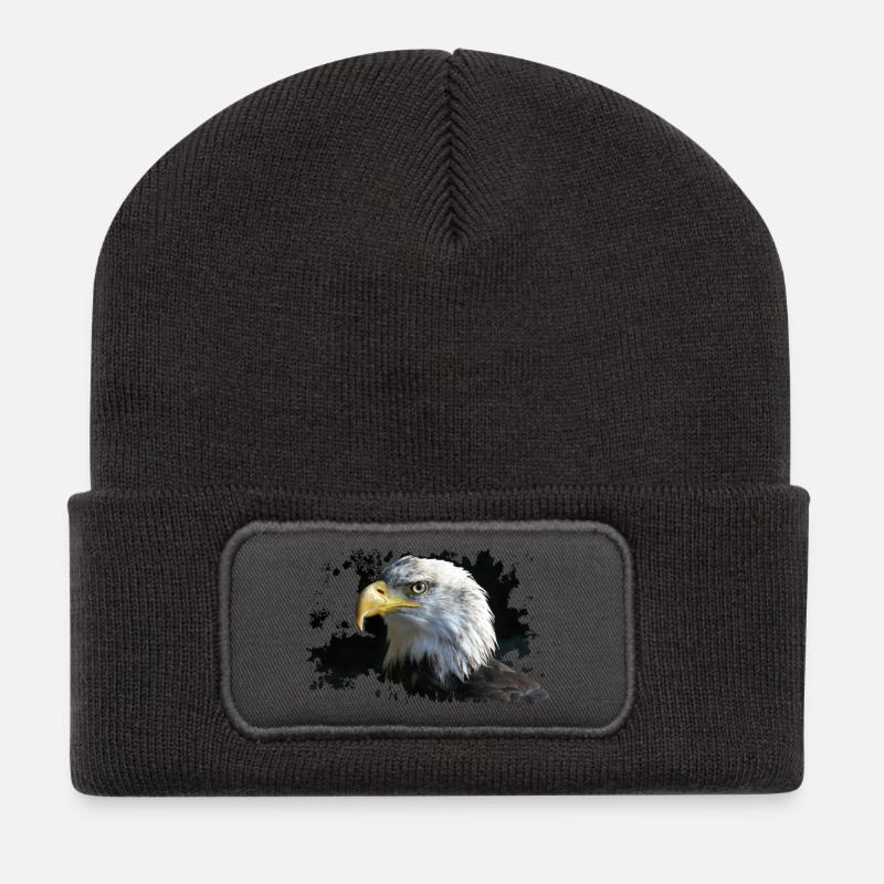 Adler - Recycelte Patch Beanie - Dunkelgrau