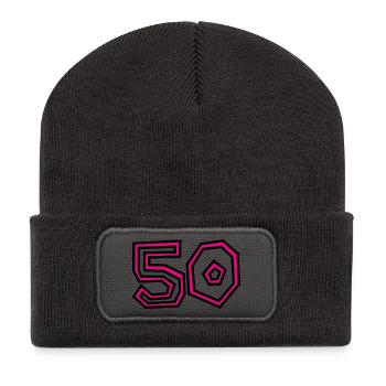 50. 50 ANS. 50e ANNIVERSAIRE. ANNIVERSAIRE 50 ANS. - Beanie recyclé à patch - charbon - Devant