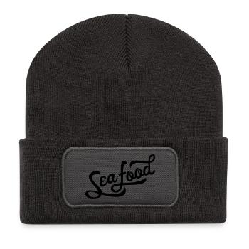 Fruits de mer - Beanie recyclé à patch - charbon - Devant