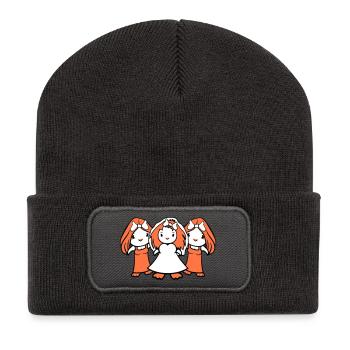 3 Birds Team Bride Girls Three Girlfriends Wedding - Recycled Patch Beanie - dark grey - Front