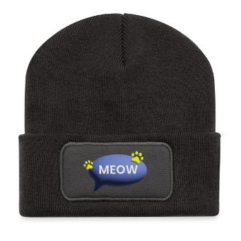 meow cat cute catlove 3d - Recycelte Patch Beanie - Dunkelgrau - Vorne