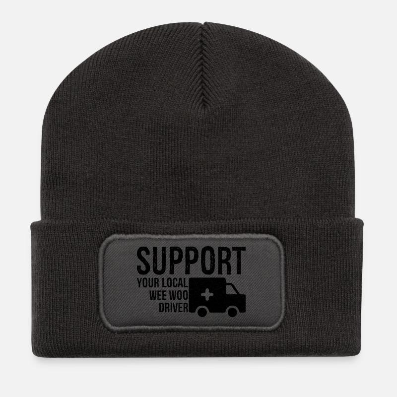 Soutenez votre chauffeur Wee Woo local - Beanie recyclé à patch - charbon