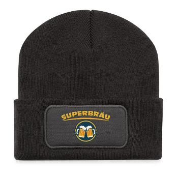 Superbräu - Recycelte Patch Beanie - Dunkelgrau - Vorne