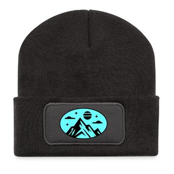 Icône des montagnes - Beanie recyclé à patch - charbon - Devant