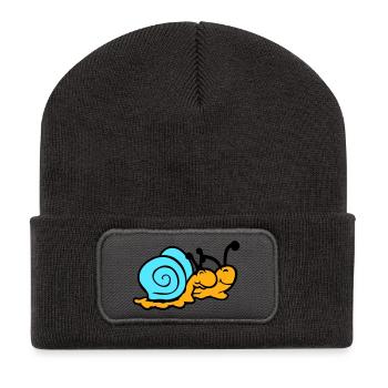 2 Schneckenhaus Schnecken Team Verliebt Freunde - Recycelte Patch Beanie - Dunkelgrau - Vorne