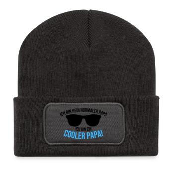 I'm a cool dad saying - Recycled Patch Beanie - dark grey - Front