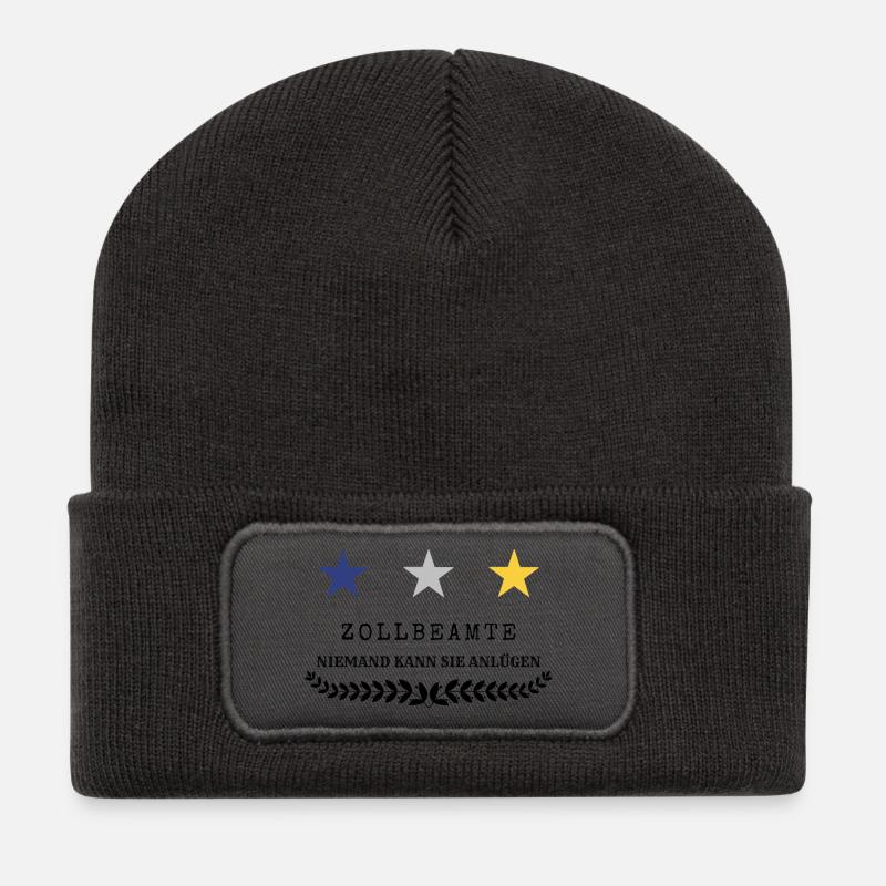Zollbeamter - Recycelte Patch Beanie - Dunkelgrau