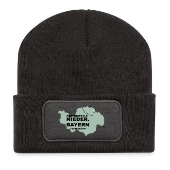 Lower Bavaria | RAIN - Recycled Patch Beanie - dark grey - Front
