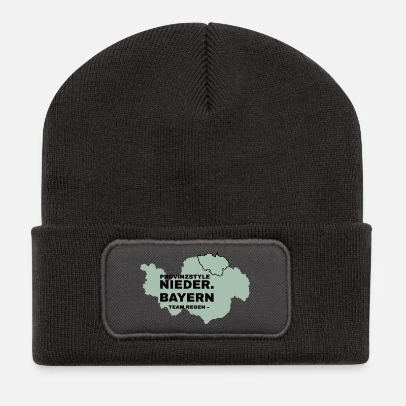 Niederbayern | REGEN - Recycelte Patch Beanie - Dunkelgrau
