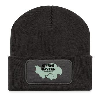 Niederbayern | ROTTAL-INN - Recycelte Patch Beanie - Dunkelgrau - Vorne