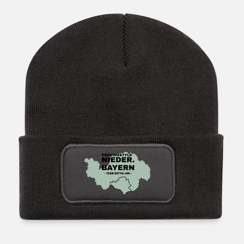Niederbayern | ROTTAL-INN - Recycelte Patch Beanie - Dunkelgrau