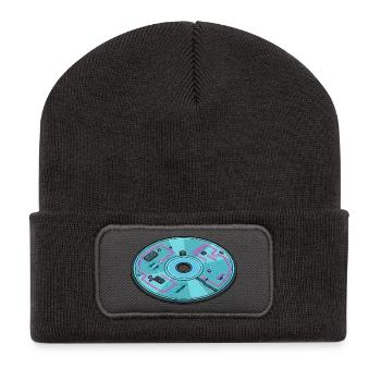 Digitale Zukunft Computer 90er Retro Design - Recycelte Patch Beanie - Dunkelgrau - Vorne