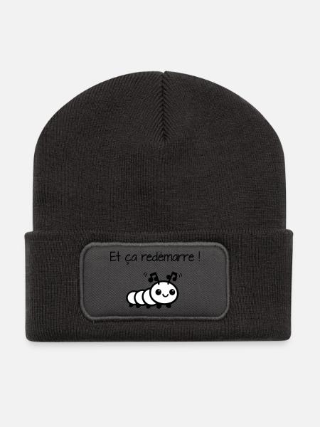 Et ça redémarre ! - Beanie recyclé à patch - charbon