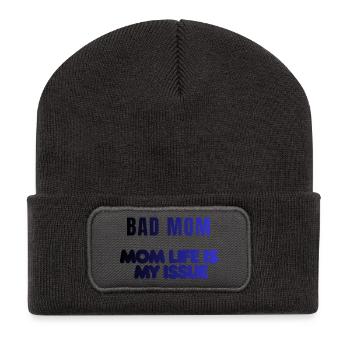 Bad Mom Life Issue - Recycled Patch Beanie - dark grey - Front