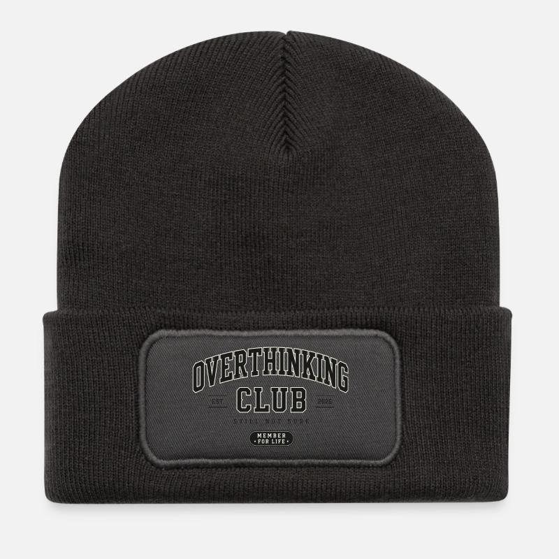 Overthinking Club - Recycelte Patch Beanie - Dunkelgrau