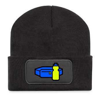 Courroir de ceinture d’hydratation pratique - Beanie recyclé à patch - charbon - Devant