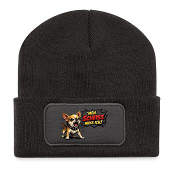 Nen scheiß muss ich - Recycelte Patch Beanie - Dunkelgrau - Vorne