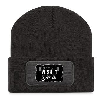 Dream Wish Do It - Recycled Patch Beanie - dark grey - Front