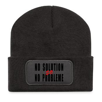 No solution no problème humour citation blague  - Beanie recyclé à patch - charbon - Devant