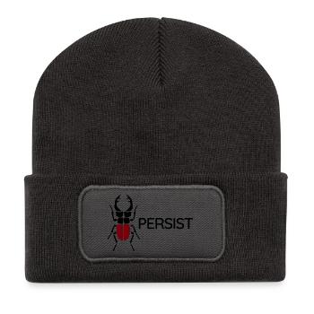 Hirschkäfer – Persist - Recycelte Patch Beanie - Dunkelgrau - Vorne